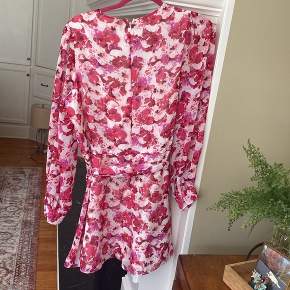 EXPRESS Romper Pink Red Long Sleeve - Picture 7 of 9